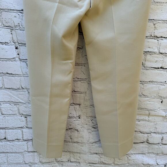 Peserico Trouser Cropped Tailored Handmade Khaki Italian Size 40 Versatile Work - Picture 6 of 10